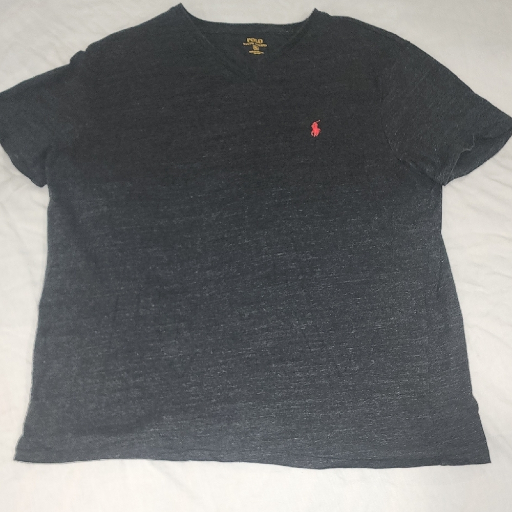 Polo by Ralph Lauren Red and Gray Short Sleeve Tee